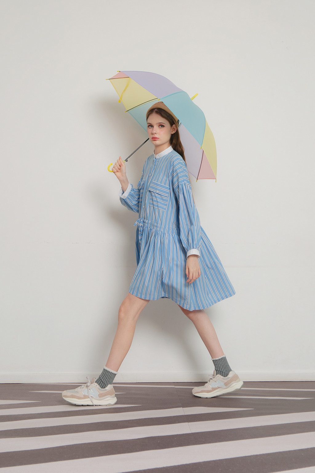 SOFIE DRESS BLUE STRIPES